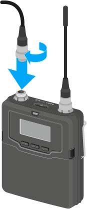 SK 6000 installieren Ein Instrument oder eine Line-Quelle an den SK 6000 anschließen Sie können Instrumente oder Audioquellen mit einem Line-Pegel an den Taschensender SK 6000 anschließen.