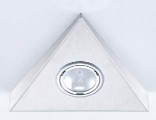 DECO 130 Decorelement Dreieck 130 in Edelstahl oder Aluminium Mit Leuchtmittel Zik 7 mit klarer Scheibe Inkl. Kabel 0.