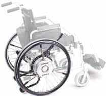 42 Elektro-Antriebe e-move Rollstuhl-Zusatzantrieb Der komfortable Restkraftverstärker passt an alle gängigen Roll - stühle. Elektromotoren im Rad unterstützen die Anschubbewegung.