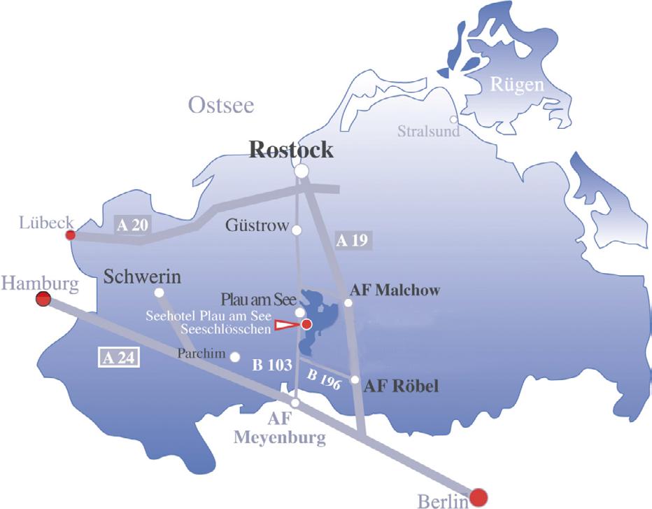 Anreise Anfahrt: aus Richtung Berlin kommend die A24 Richtung Hamburg fahren; am Autobahndreieck Wittstock auf die A19 Richtung Rostock abbiegen an der Ausfahrt 18 Röbel/Müritz auf die B198 Richtung