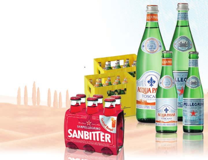 Für 10 gekaufte Kisten Acqua Panna oder San Pellegrino (24 x 0,25l oder 16 x 0,75l)