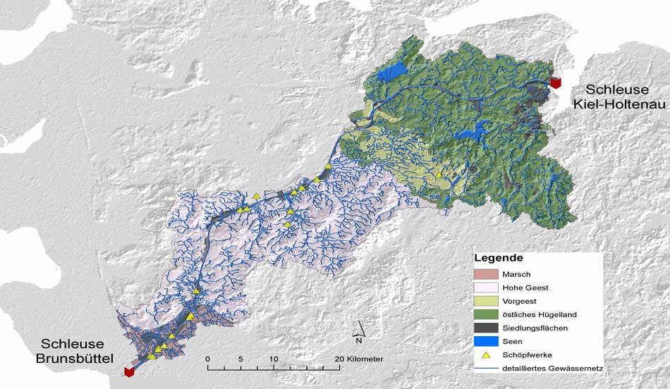 Nord-Ostsee-Kanal Projektskizze Entwicklung eines Wasserbewirtschaftungsmodells? ind Veränderungen (Intensität und Häufigkeit) bei Binnenhochwassern im NOK zu erwarten?