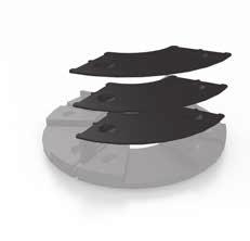 Plattenlager 1 cm sind stapelbar und können bei Aufbauhöhen von 1 bis über 20 cm eingesetzt werden.