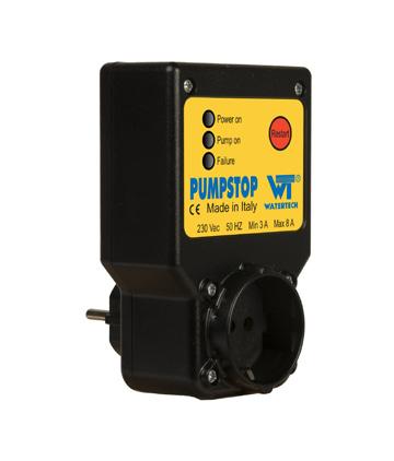 Pumpstop (Pumpenschutz) Der Pumpstop schützt Pumpen ohne Trockenlaufschutz. Er wird zwischen dem Schuckostecker der Pumpe und der Netzsteckdose gesetzt.