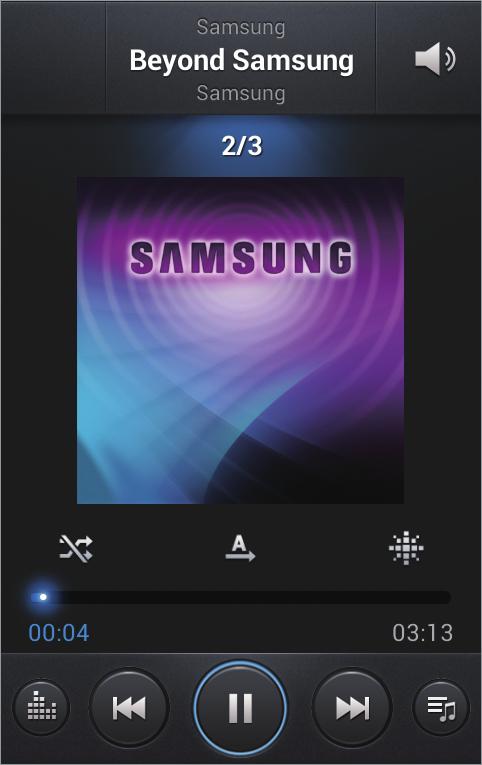 Medien MP3-Player Mit dieser Anwendung können Sie Musik hören. Tippen Sie auf dem Anwendungsbildschirm den MP3-Player an.