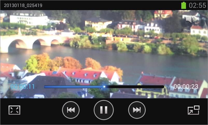 Medien Video-Player Mit dieser Anwendung können Sie Videodateien wiedergeben. Tippen Sie auf dem Anwendungsbildschirm den Video-Player an.