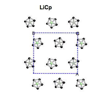 Cyclopentadienylverbindungen des Lithiums Strukturen Cp: kolumnar!! + Base: isoliert!! + Cp: Ausschnitt aus!