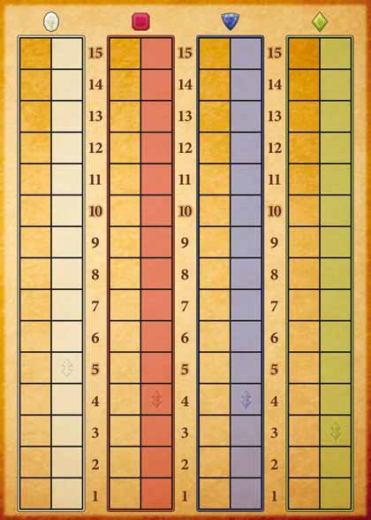 Bei 2 Spielern werden jeweils zwei Karten von den beiden I -Stapeln gezogen und verdeckt aus dem Spiel entfernt.