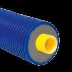 Korrosionssicheres Mediumrohr aus vernetztem PE-Xa laut EN ISO 15875, mit gelber Sauerstoffdiffusionssperre laut DIN 4726.