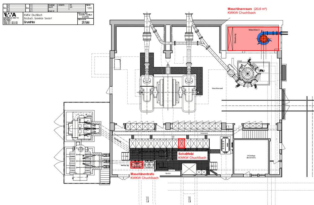 Platzierung Maschine KW Seedorf im KW Isenthal Maschinenraum (20.