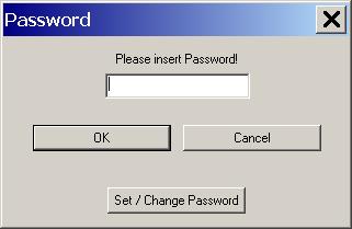 Auf den Button System-Parameter klicken. Es öffnet sich folgendes Dialogfeld. Als Passwort acd (Kleinbuchstaben) eintippen. Mit dem Button OK bestätigen.