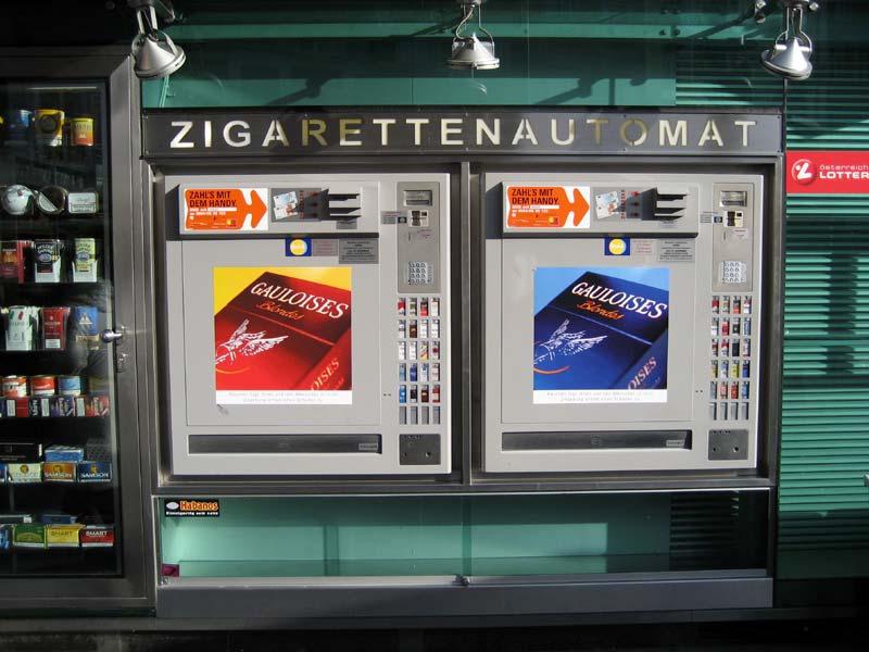 Zigarettenautomaten Neuer Zigarettenautomat mit Werbung