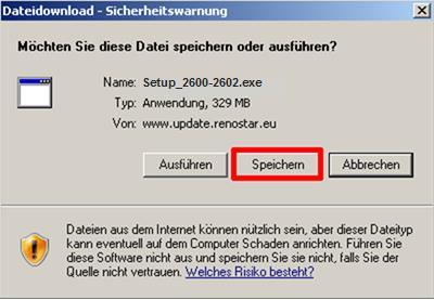 Setup_2600-2605.exe Bitte stellen Sie sicher, dass die Datei unbedingt gespeichert wird!