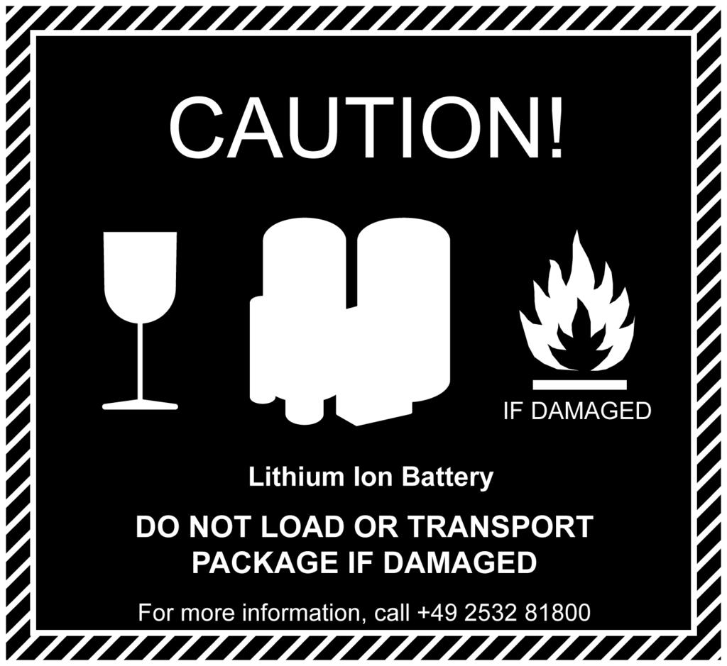 <100Wh The following caution label should be placed on bulk packaging and