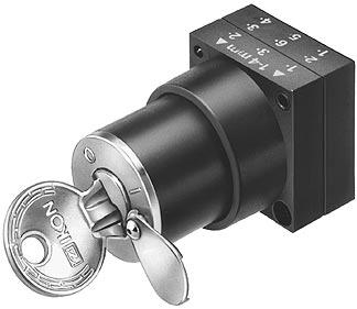 Drucktaster und Leuchtmelder SGNUM SB Rundes Programm, mm G Betätigungselemente einschließlich Halter SB0 Ausführung / Farbe Schlüssel abziehbar bei Stellung!