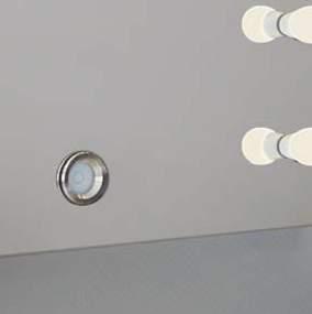 HUMPHREY Polierte Kanten, LED-Leuchten E14 opak, Schutzart IP 20, Energieklasse A+, seitliche Alu-Sichtschutzleisten, Lichtfarbe 2.