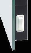 schwarz Touch dimmer for LED-VARIO-LIGHT system, black 401 709 880 053 1 Tastdimmer integriert in rechte Alu-Sichtschutzleiste,