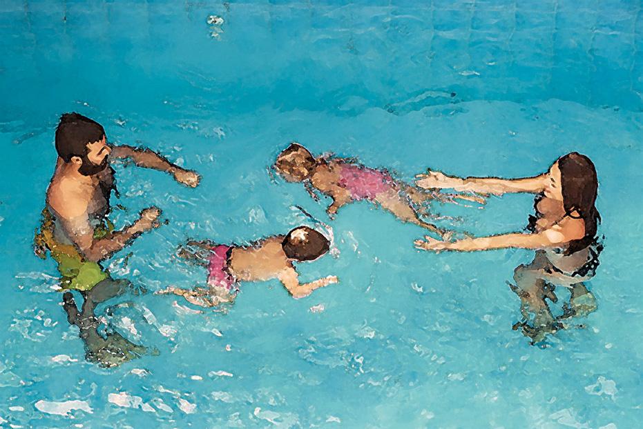 Aqua Family 2: Starterkurs für 3- bis 5-Jährige Kinder erleben mit ihren Eltern gemeinsam erste Schritte auf dem Weg zum Schwimmenlernen. samstags ab 13.
