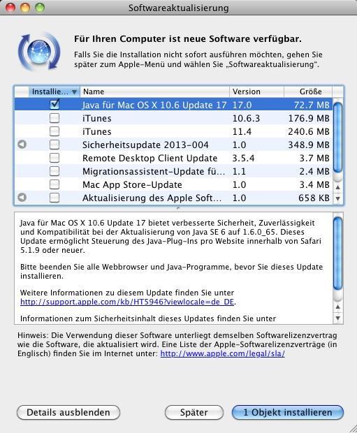 Installationsassistent führt Nutzer durch den Installationsvorgang. Hinweis: Falls der PPBE-Dienst unerwartet stoppt und es sich bei der OS X um 10.