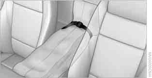 Im Kofferraum: Griff nach oben drücken und Abdeckung nach unten klappen. 3. Verschluss lösen und Transportsack zwischen den Sitzen auslegen. 4.