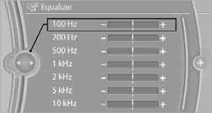 CD/Multimedia, Radio oder Einstellungen 2. Klang 3. Equalizer 4. Gewünschte Einstellung auswählen. 5. Einstellen: Controller drehen. 6. Speichern: Controller drücken.