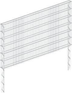 GabionenZaun10 Grundelement Nur 10 cm schmal Von 63 cm bis 123 cm Höhe erhältlich Die ideale Alternative zum Gartenzaun oder zur Hecke.