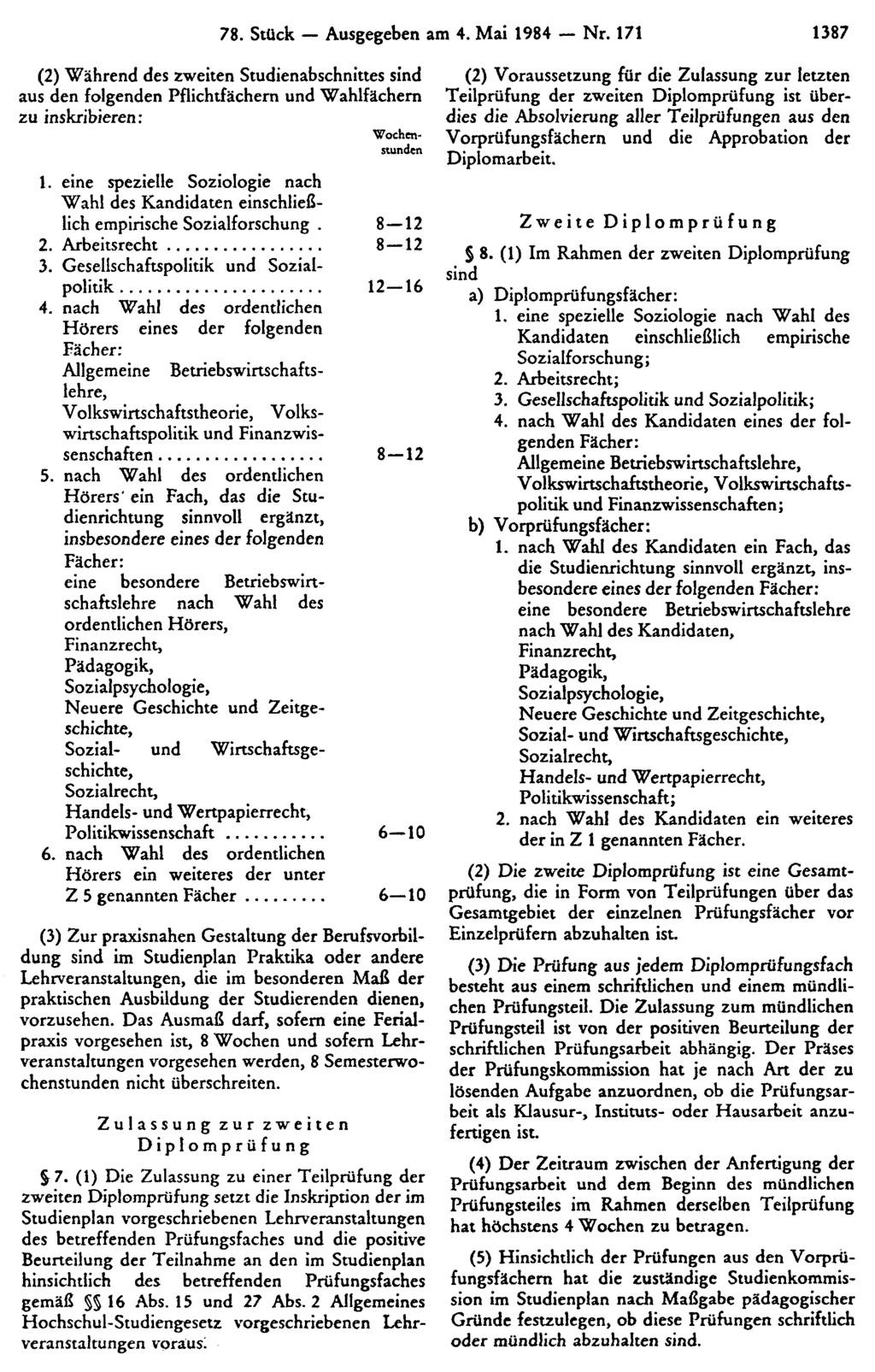 78. Stück Ausgegeben am 4. Mai 1984 Nr.