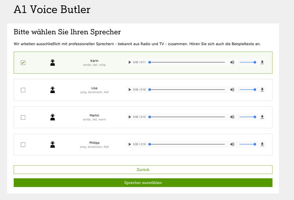 A1 Voice Butler - Benutzerhandbuch 2. Erstkonfiguration Unter www.a1.net/voicebutler können Sie nach der Eingabe der A1-Benutzerdaten für A1.