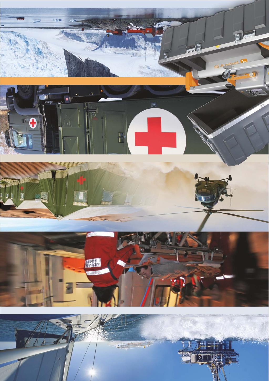 Für den Einsatz auf Schiffen, Yachten und Ölplattformen,... in Ambulanzfahrzeugen und im Hospitalbereich als mobiles Bettenaufnahmesystem oder in der Notfallaufnahme,.