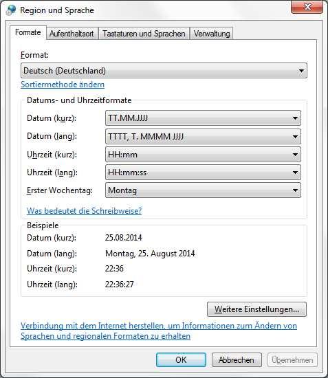 6.2. Systemdatum Das Systemdatum muss im richtigen Kurzformat T.M.JJJJ dargestellt werden.