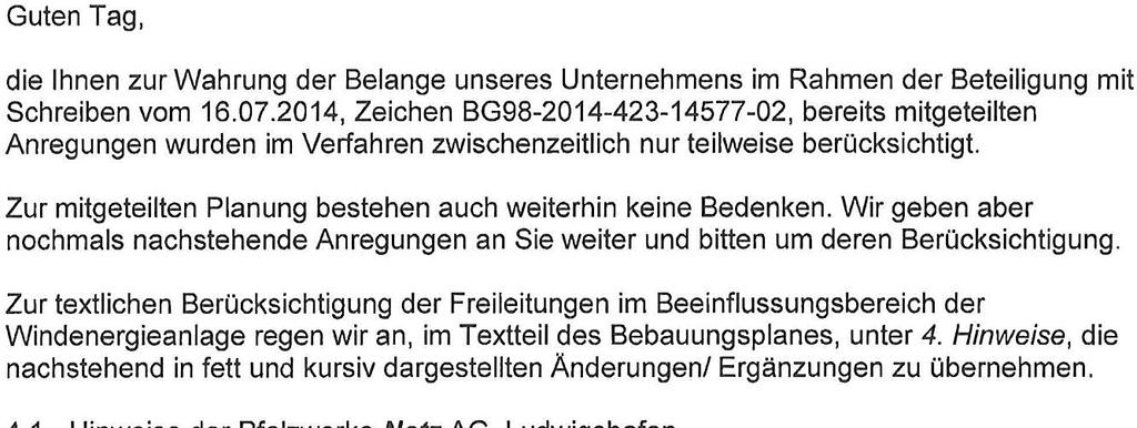 2.7 Stellungnahme der Pfalzwerke Netz AG, NB