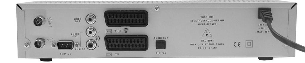 Ein/Standby Display-Anzeige Programm auf/ab Eingang terrestrische Antenne Audio/Video- Ausgänge analog