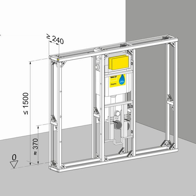 Produktinformation Halbhoher, freistehender Raumteiler Abb.