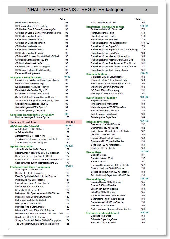 Seite 22 KL-KatGen Designbeispiele Abbildung 16 Inhaltsverzeichnisse sortiert nach Kategorien (optional) Im Gegensatz zu den alphabetisch sortierten Stichwort- oder Inhaltsregistern ist die