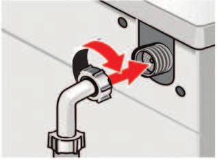 Abstand zwischen Wand und Gerät: 50 mm. 2 Waschtrockner mit Wasserwaage ausrichten 2. Höhe durch Drehen des Gerätefußes verändern.