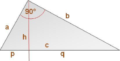 Rechtwinkliges Dreieck Ad = Fläche a = 1. Seitenlänge b = 2. Seitenlänge c = 3.