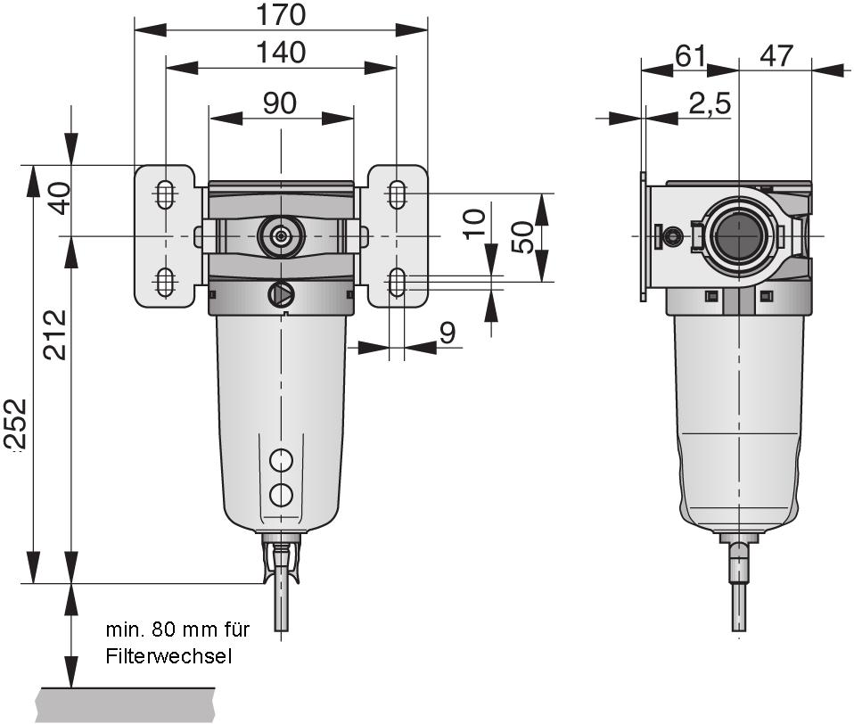 Filter-Wasserabscheider - WH G1/2 - G1 Serie Technische Daten (s.