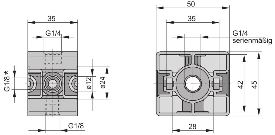 Verteiler - WH G1/4 - G1 Serie Einsatz: Verteiler werden als Zwischenstücke zur