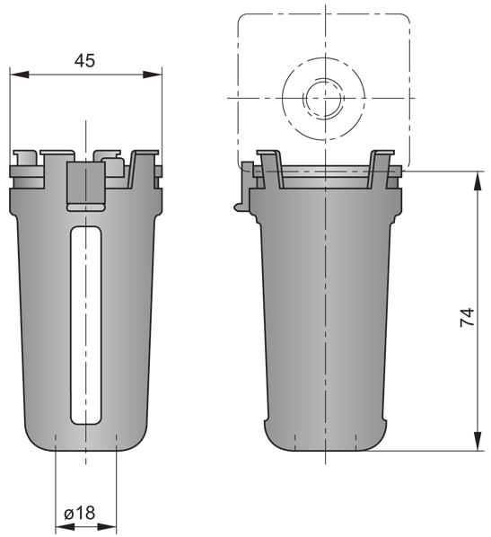 Typ Metallbehälter für VPE 17960180 WH-ZUB-MBS-K/F-1 Baugröße 1=1/4-3/8 1