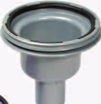 with DIN EN 681-1. Lip seal The seal is pressed into the groove in the drain body. This prevents the seal being pulled out when the attachment piece is adapted to the required height.