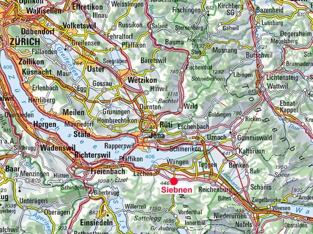 Siebnen / Gde. Schübelbach Lage Siebnen liegt am oberen Zürichsee und am Rande der Linthebene.