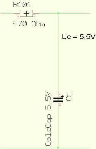 2 Realisierung 6 2.2 Spannungspuffer (optional) Der Spannungspuffer wird aus einem GoldCap mit Vorwiderstand gebildet. Er dient dem ausreichend konstanten Fahrtlicht.