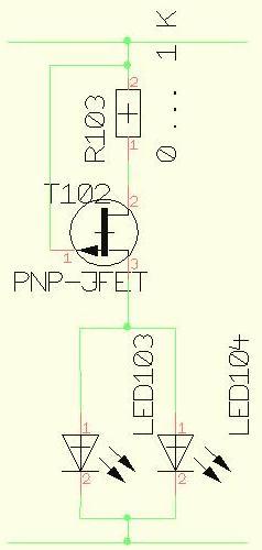 2 Realisierung 8 Sowohl für Frontscheinwerfer als auch für das Rücklicht können je nach Vorkommen NPN- oder PNP- JFET eingesetzt werden. 2.3.