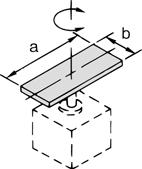Dünne rechtwinklige Platte Position der Drehachse: Vertikal zur Platte, exzentrisch gelagert (gilt auch für Platte grösserer Stärke) 9.