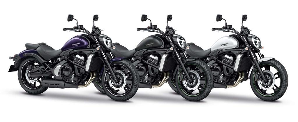 18 METALLIC ROYAL PURPLE (LILA) FLAT EBONY (SCHWARZ) PEARL CRYSTAL WHITE (WEISS) TECHNISCHE DATEN - VULCAN S Motortyp Flüssigkeitsgekühlter Viertakt- Reihenzweizylinder Hubraum 649 cm 3 Bohrung x Hub