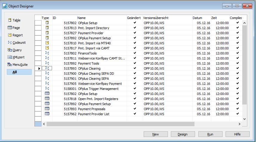 10 für NAV 2016 OPplus 10.00 für NAV 2016 OPplus 10.00 für NAV 2016 eventbasiert Alle Objektänderungen sind wie gewohnt im Code entsprechend von Hotfixes mit der Change ID CHG_001274 gekennzeichnet.