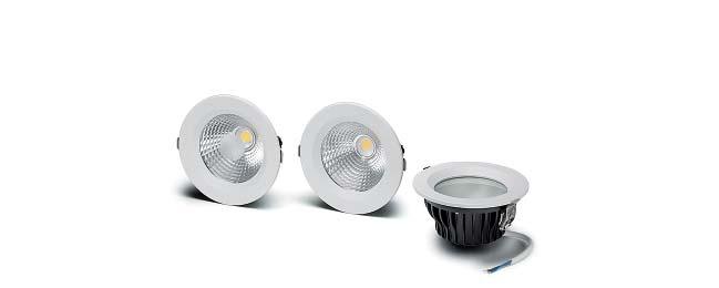 Prime K L 4" LED-Einbau-Downlight mit Aluminium- Reflektor für den Innenraum Reflektor: Ø 118 mm, Aluminium Material: Aluminium-Druckguss Pulverbeschichtung: Epoxid Flanschfarbe: weiß (RAL 9003)
