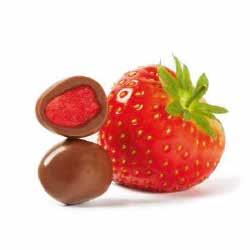 Bio Naschfrüchte Bio Erdbeere liebt Vollmilch-Schokolade Gefriergetrocknete Bio-Erdbeeren in