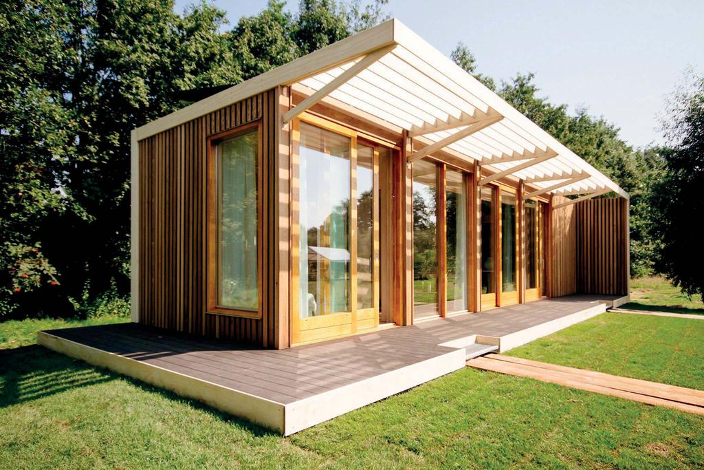 Holzständer Tiny House, Niederlande Aufbereitung von Regenwasser Projektdaten Anwendung: RWN - Trinken, Duschen, Waschen, Garten Nutzvolumen : 3.