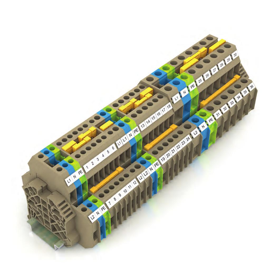 Doppelstock-Reihenklemmen SRKD SSLD CONTA-CONNECT CONTA-CLIP bietet ein innovatives Doppelstock-Reihenklemmen-Programm im bewährten Schraub-Anschluss-System im Kleinstquerschnitt 0,5 mm² bis mm² in